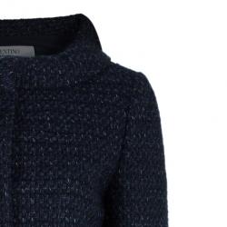 Valentino Navy Tweed Coat M