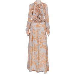 Pre Owned طقم فالينتينو طباعة تجريدية تنورة مقاس L