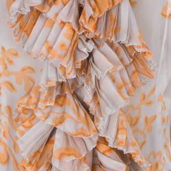 Pre Owned طقم فالينتينو طباعة تجريدية تنورة مقاس L