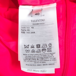 مملوكة مسبقًا Valentino Pink Synthetic Puff-Sleeve Tiered Dress S