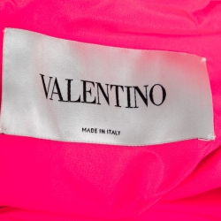 مملوكة مسبقًا Valentino Pink Synthetic Puff-Sleeve Tiered Dress S