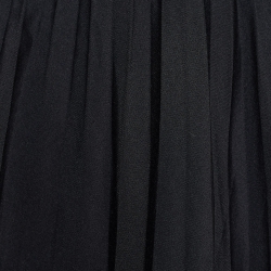 Pre Owned Valentino Black Cotton Blend Pleated Wrap Skirt S