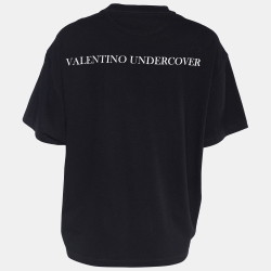 Pre Owned Valentino x Undercover Black Jersey Floral Cosmos Print T-Shirt S
