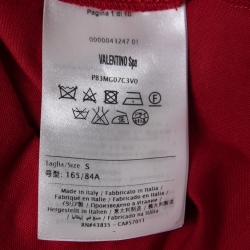 Pre Owned Valentino Red Jersey Butterfly Appliqué T-Shirt S