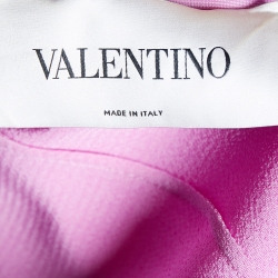 Pre Owned Valentino Pink Sateen Neck Tie Detail Oversized Midi Dress M