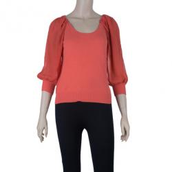 Pre Owned بلوزة فالنتينو مغزولة كورال S