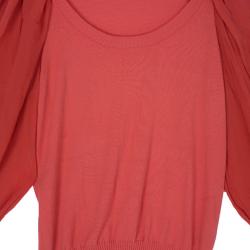 Pre Owned بلوزة فالنتينو مغزولة كورال S