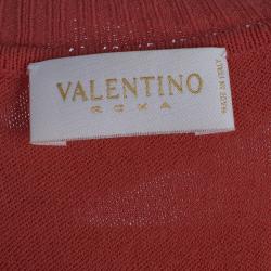 Pre Owned بلوزة فالنتينو مغزولة كورال S