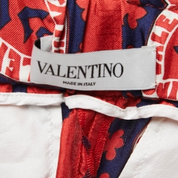 Valentino Red Bandana Print Silk High Waist Shorts M