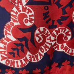 Valentino Red Bandana Print Silk High Waist Shorts M