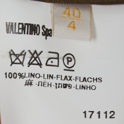 Valentino Brown Linen Hook Front Jacket S