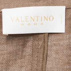Valentino Brown Linen Hook Front Jacket S