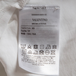 Pre Owned Valentino White VLTN Printed Cotton T-Shirt XS
