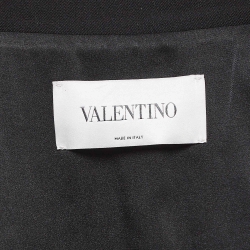 Pre Owned Valentino Black Gabardine Wool Crop Jacket M