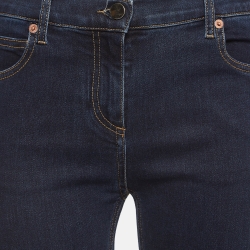 Pre Owned Valentino Dark Blue Denim Pocket Detailed Jeans M Waist 28