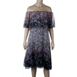 Pre Owned Valentino Off-Shoulder Floral Cocktail Dress L