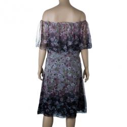 Pre Owned Valentino Off-Shoulder Floral Cocktail Dress L