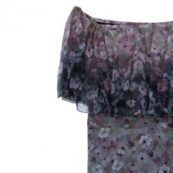 Pre Owned Valentino Off-Shoulder Floral Cocktail Dress L