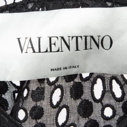 مملوكة مسبقًا Valentino Black Eyelet Embroidered Cotton Kaftan M