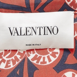 Pre Owned Valentino Multicolor Printed Silk Maxi Shirt Dress L