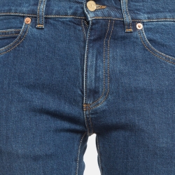 Pre Owned Valentino Blue V Embellished Denim Skinny Jeans S Waist 26"