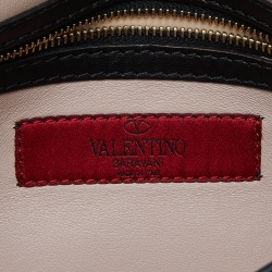 Pre Owned Valentino Black Leather Rockstud Wristlet Clutch