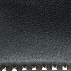 Valentino Navy Blue Leather Rockstud Pouch