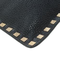 Valentino Navy Blue Leather Rockstud Pouch