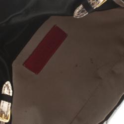 Pre Owned Valentino Black Satin Tortoise Embellished Shoulder Bag