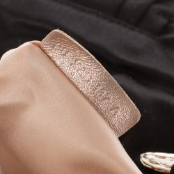 Pre Owned Valentino Black Satin Tortoise Embellished Shoulder Bag