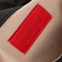 Pre Owned Valentino Black Satin Tortoise Embellished Shoulder Bag