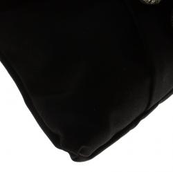 Pre Owned Valentino Black Satin Tortoise Embellished Shoulder Bag