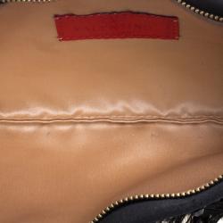 Pre Owned Valentino Black Satin Ostrich Feather Embellished Clutch