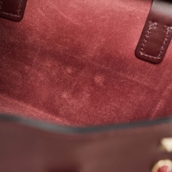 Pre Owned Valentino Burgundy Leather Medium Rockstud Trapeze Tote