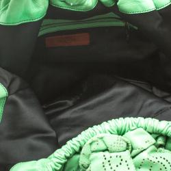 Pre Owned Valentino Light Green Laser Cut Leather Laceland Hobo