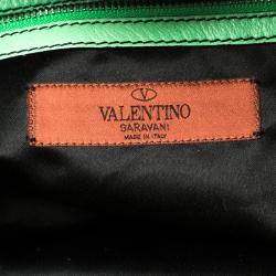 Pre Owned Valentino Light Green Laser Cut Leather Laceland Hobo