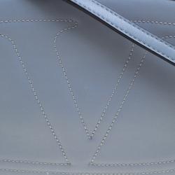 Pre Owned Valentino Powdered Blue Leather Logo Go Crossbody Bag