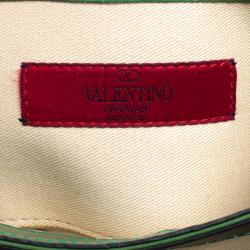 Pre Owned Valentino Green Leather Rockstud Va Va Voom Shoulder Bag