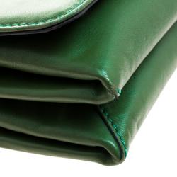 Pre Owned Valentino Green Leather Rockstud Va Va Voom Shoulder Bag