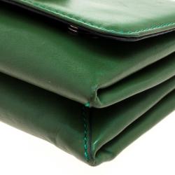 Pre Owned Valentino Green Leather Rockstud Va Va Voom Shoulder Bag