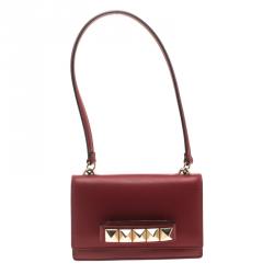 Pre Owned Valentino Red Leather Mini Va Va Voom Flap Front Shoulder Bag