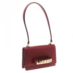 Pre Owned Valentino Red Leather Mini Va Va Voom Flap Front Shoulder Bag