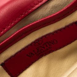 Pre Owned Valentino Red Leather Mini Va Va Voom Flap Front Shoulder Bag