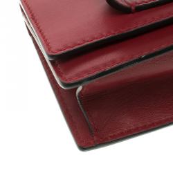 Pre Owned Valentino Red Leather Mini Va Va Voom Flap Front Shoulder Bag