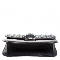 Pre Owned Valentino Black Leather Small Star Rockstud Lock Shoulder Bag