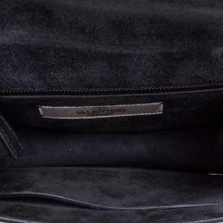 Pre Owned Valentino Black Leather Small Star Rockstud Lock Shoulder Bag