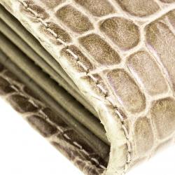 Pre Owned Valentino Beige Croc Embossed Leather Clutch