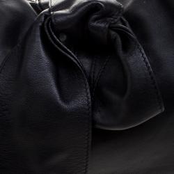 Valentino Black Nappa Leather Folie Bow Hobo