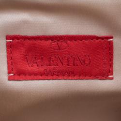 Pre Owned Valentino Metallic Brown Satin Bow Evening Bag