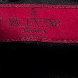 Pre Owned Valentino Red Leather Petale Rose Dome Satchel